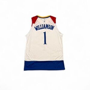 NBA New Orleans Pelicans Zion Williamson #1 White and Blue Basketball Jersey